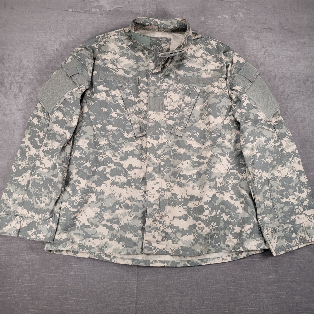 Military Army USGI Combat Uniform ACU Coat Full Zip Shirt Digital Camo Large Reg